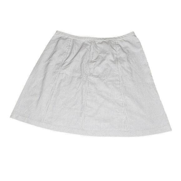 Talbots 20W seersucker skirt blue/white side-zip knee length 100% cottton office - Picture 2 of 9